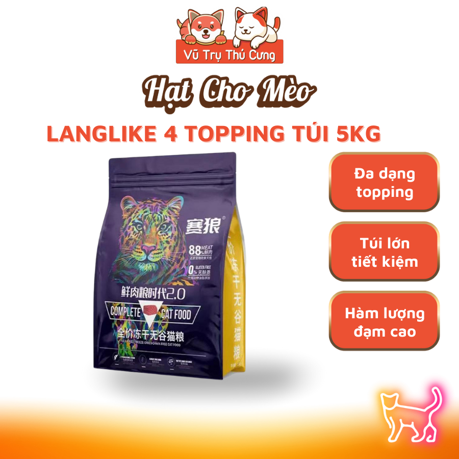 Hạt LangLike Cho Mèo Đạm Cao & Siêu Topping