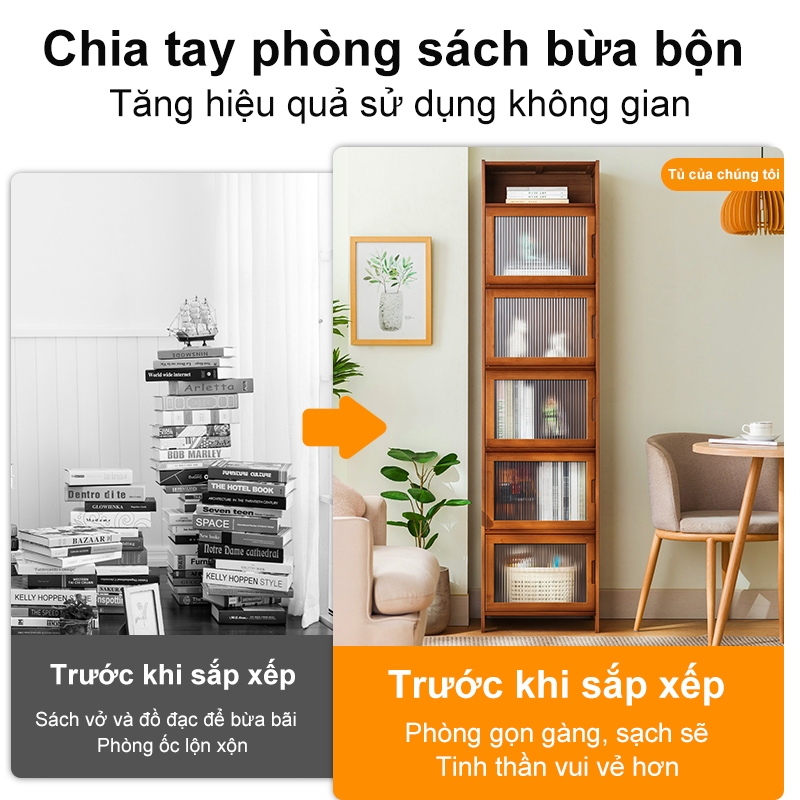 Tủ Tre Đa Năng Để Bếp  Phòng Khách  2 Kiểu Cửa Kích Thước Đa Dạng 2-6 Tầng BH 10 Năm