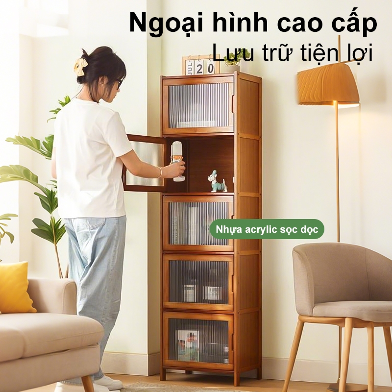 Tủ Tre Đa Năng Để Bếp  Phòng Khách  2 Kiểu Cửa Kích Thước Đa Dạng 2-6 Tầng BH 10 Năm