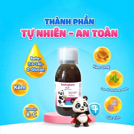 Siro Tăng Đề Kháng Cho Bé Erbex Immukans Hỗ Trợ Bé Ăn Ngon, Giảm Nguy Cơ Viêm Đường Hô Hấp 150ml