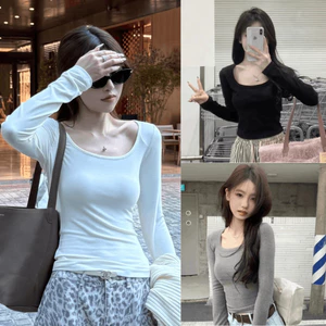 Áo Thun Giữ Nhiệt Nữ Cổ Vuông Co Giãn 4 Chiều Áo Giữ Nhiệt Nữ Trắng Đen Ôm Boddy Tôn Dáng MIAA