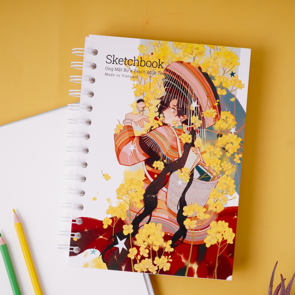 Sổ Vẽ Đa Chất Liệu GLOBAL ART 230GSM Giấy Ăn Chì Lên Màu Tốt Giấy Có Vân Vẽ Màu Nuớc Không Kị Tẩy A4 A5 60 Trang 200GSM