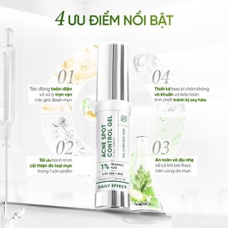 [Combo Sữa Rửa Mặt + Gel Chấm Mụn 5g] - DAILY EFFECT Daily Cleansing Gel + Daily Acne Spot Control Gel (120g + 5g)
