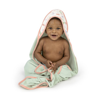 Bộ Khăn Tắm Cho Bé Ingenuity Clean & Cuddly Cotton Mềm Mại – Khăn Choàng Có Mũ Sơ Sinh