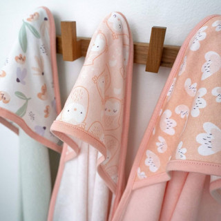 Bộ Khăn Tắm Cho Bé Ingenuity Clean & Cuddly Cotton Mềm Mại – Khăn Choàng Có Mũ Sơ Sinh