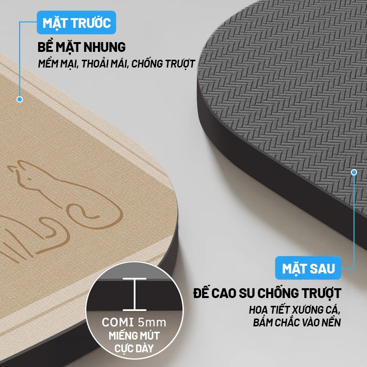Kaleis Thảm Silicon Lau Chân Cao Cấp – Siêu Thấm Nước, Chống Trượt Đế Cao Su, An Toàn Cho Phòng Tắm & Nhà Bếp