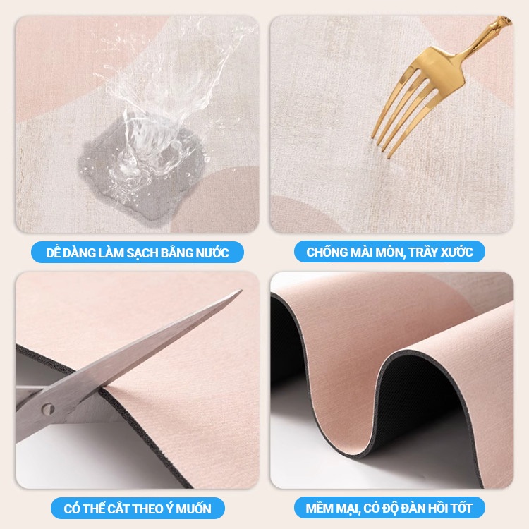 Kaleis Thảm Silicon Lau Chân Cao Cấp – Siêu Thấm Nước, Chống Trượt Đế Cao Su, An Toàn Cho Phòng Tắm & Nhà Bếp
