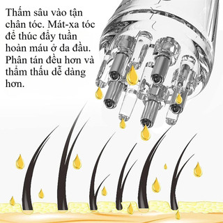 Lược Đi Tinh Chất Dưỡng Da Đầu – Dụng Cụ Dẫn Serum Thấm Sâu Chân Tóc, Giảm Rụng, Kích Thích Mọc Tóc