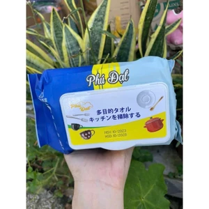 Khăn ướt lau bếp, lau đồ dùng đa năng Phú Đạt- Gói 80 tờ MẪU MỚI