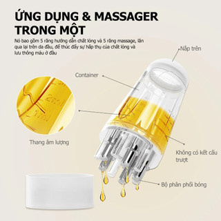 Lược Đi Tinh Chất Dưỡng Da Đầu – Dụng Cụ Dẫn Serum Thấm Sâu Chân Tóc, Giảm Rụng, Kích Thích Mọc Tóc