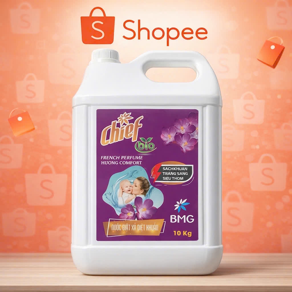 NƯỚC GIẶT XẢ CHIEF BIO 10KG HƯƠNG NƯỚC HOA