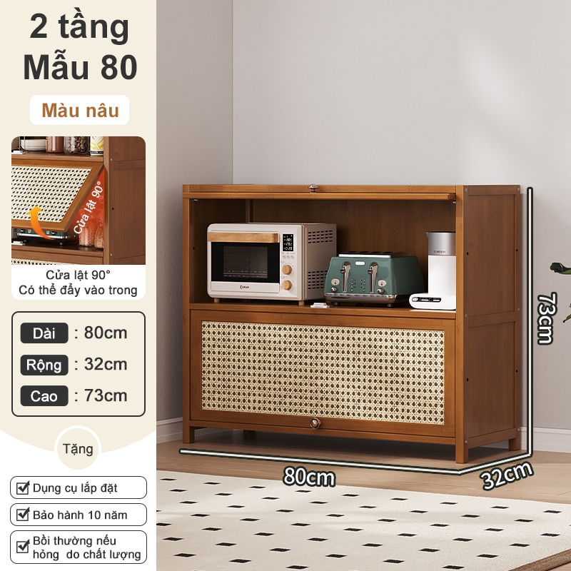 Tủ Bếp Kệ  Tủ Bếp Gỗ Đa Năng  Để Lò Vi Sóng 172cm Bảo Hành 10 Năm Phòng Khách Gỗ Tự Nhiên Có Ngăn