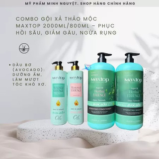 Combo Gội Xả Thảo Mộc MaX 2000ml/800ml – Giảm Gàu, Ngừa Rụng phục hồi bán TOP thị trường