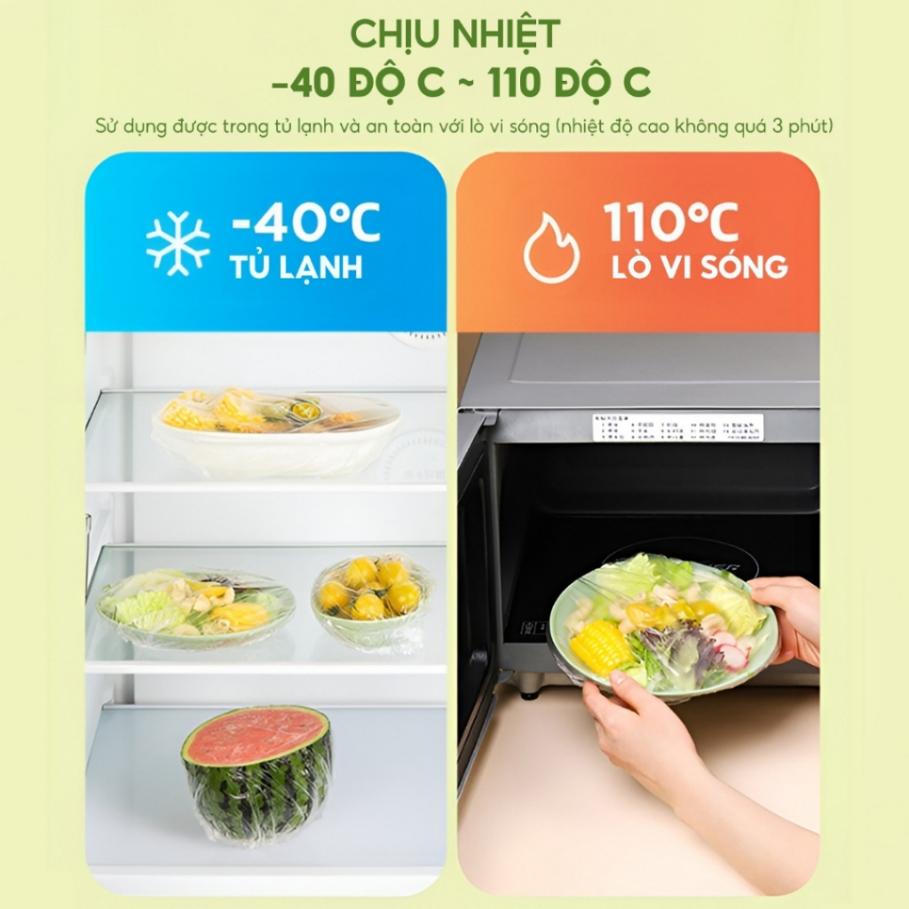 Túi Màng Bọc Thực Phẩm Treo Tường Top Gia 900 Chiếc, Chất Liệu PE An Toàn, Không Mùi, Chịu Nhiệt
