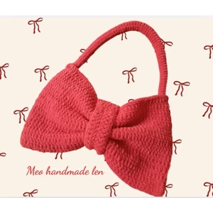 Túi nơ len, túi nơ len nhung, túi xách thời trang M13 - handmade len - crochet