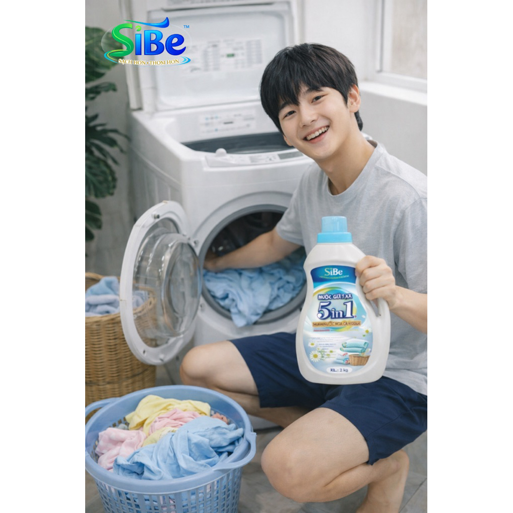 Nước giặt quần áo thơm sạch SiBE 5in1 Mua nước giặt xả cao cấp SiBE –TẶNG NGAY 1 MŨ BẢO HIỂM đạt chuẩn kiểm định an toàn