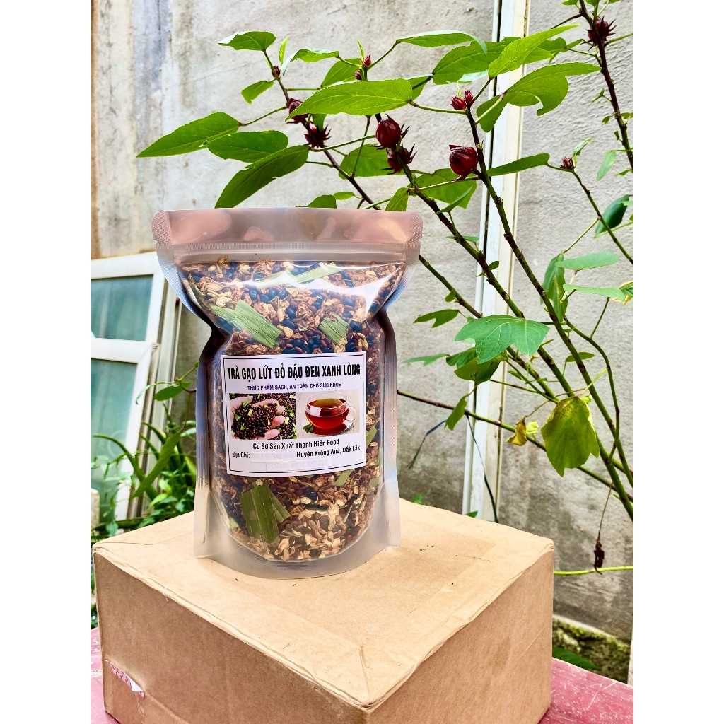 Trà gạo lứt, đậu đen xanh lòng (1kg), có đậu đỏ, hoa nhài, lá dứa, trà đậm vị thơm.