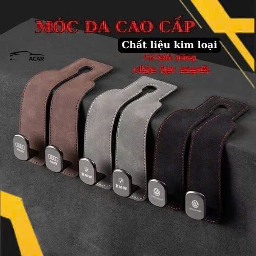 Móc Treo Ghế Ô Tô Da Cao Cấp Đa Năng – Treo Túi Xách, Kẹp Điện Thoại, Phụ Kiện Xe Hơi Sang Trọng