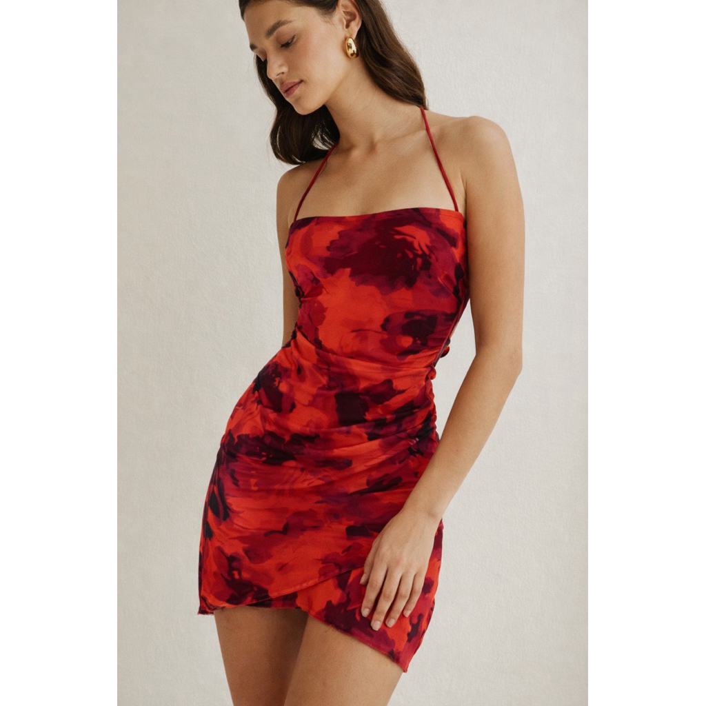 Lulus | Đầm thun lưới đầm 2 dây loang màu hở lưng body dress