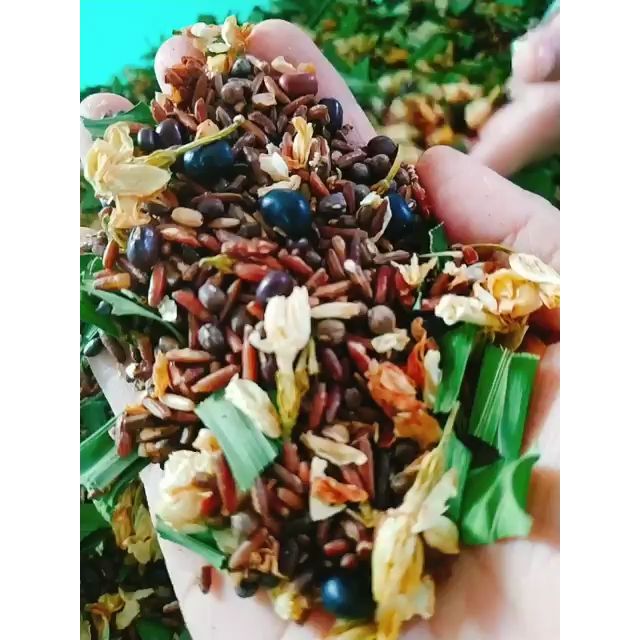 Trà gạo lứt xạ đen 1kg, trà thảo mộc gạo lứt, đậu đen xanh lòng, xạ đen thơm ngon.