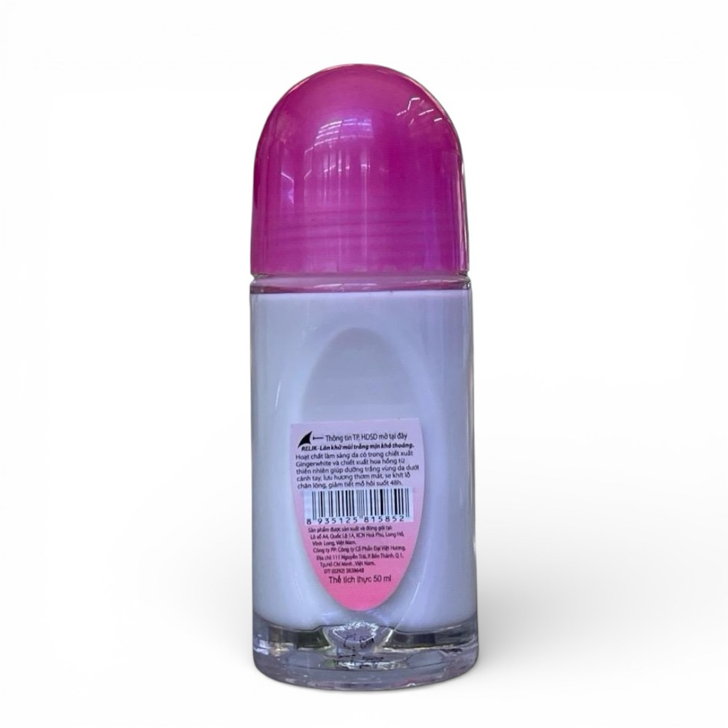 Lăn Nách Relik Khử Mùi Trắng Mịn Khô Thoáng 50ml Chính Hãng.