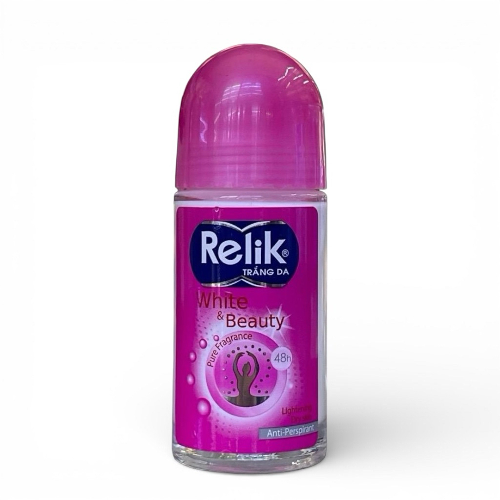 Lăn Nách Relik Khử Mùi Trắng Mịn Khô Thoáng 50ml Chính Hãng.