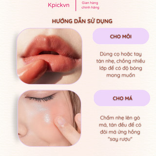 [TẶNG CỌ] Son Hũ Son&Park (Daiso) Arti Spread Color Balm - Má Hồng Kem Thuần Chay 2in1 Căng Bóng Mướt Mịn (Kpickvn)