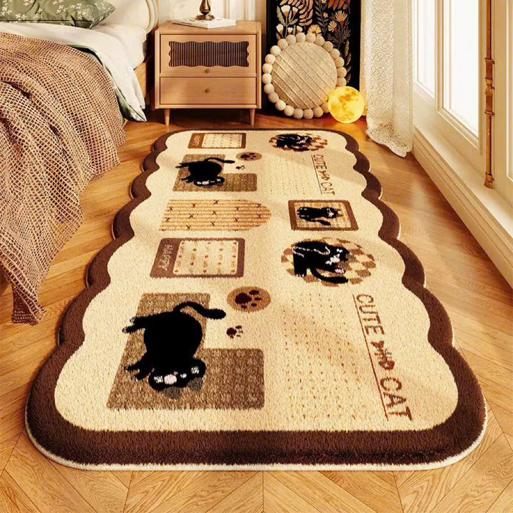 Thảm nỉ lông trải sàn đầu giường kích thước 50*120cm chất liệu lông mềm mịn