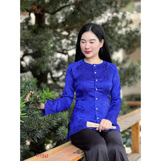 Bà Ba Gấm # Bộ Nữ Quần Đen #Jacket Top Kem Dress Women