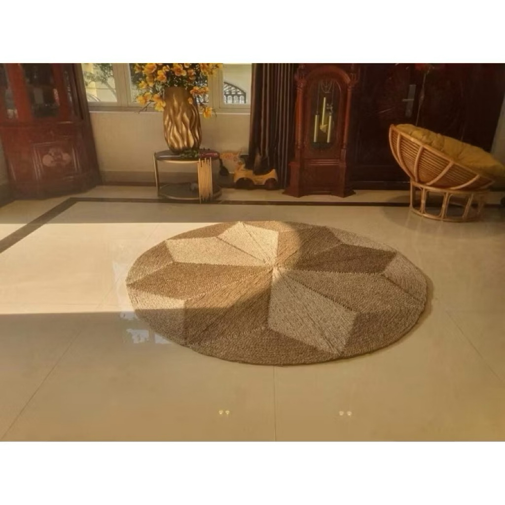 Thảm cói trải sàn đan thủ công loại 1 dùng decor trang trí homestay, quán , nhà cửa