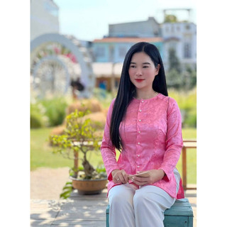 Bà Ba Gấm # Bộ Nữ Quần Đen #Jacket Top Kem Dress Women