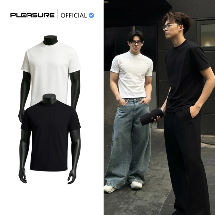 [ Phiên Bản Nâng Cấp Cleanfit ] Áo Thun PLEASURE Form Relaxfit Tôn dáng Không ôm body Vải EM PÉ DÀNH CHO NGƯỜI LỚN