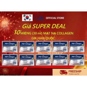 Hàn Quốc combo 10 Mặt Nạ Collagen (cho da nhạy cảm) GIK mặt nạ giấy B3 B5 trắng da mặt Giúp Cấp Ẩm