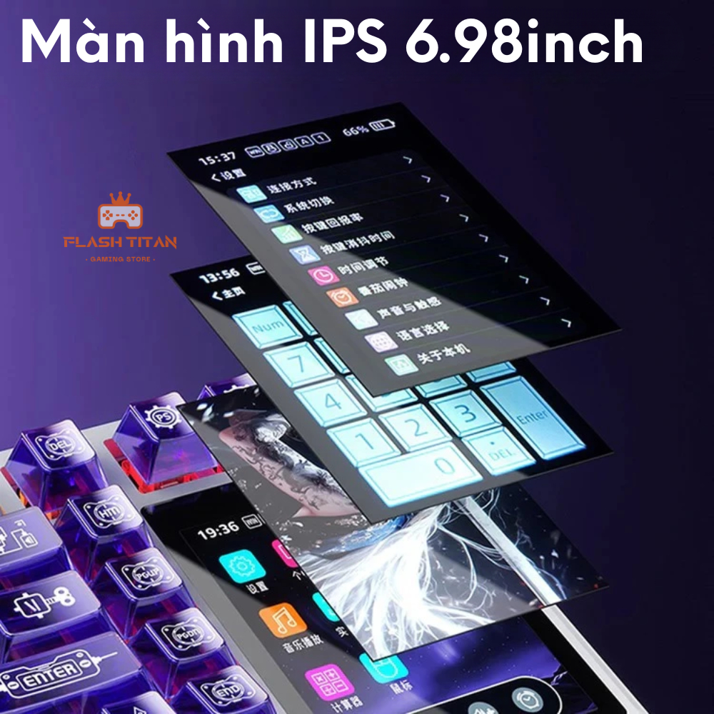 Bàn phím Cơ Không Dây Bluetooth AULA L99 Cao Cấp, Có 3 chế độ kết nối - Màn LED Cảm Ứng Hiện Đại - Bảo hành 12 tháng | BigBuy360 - bigbuy360.vn
