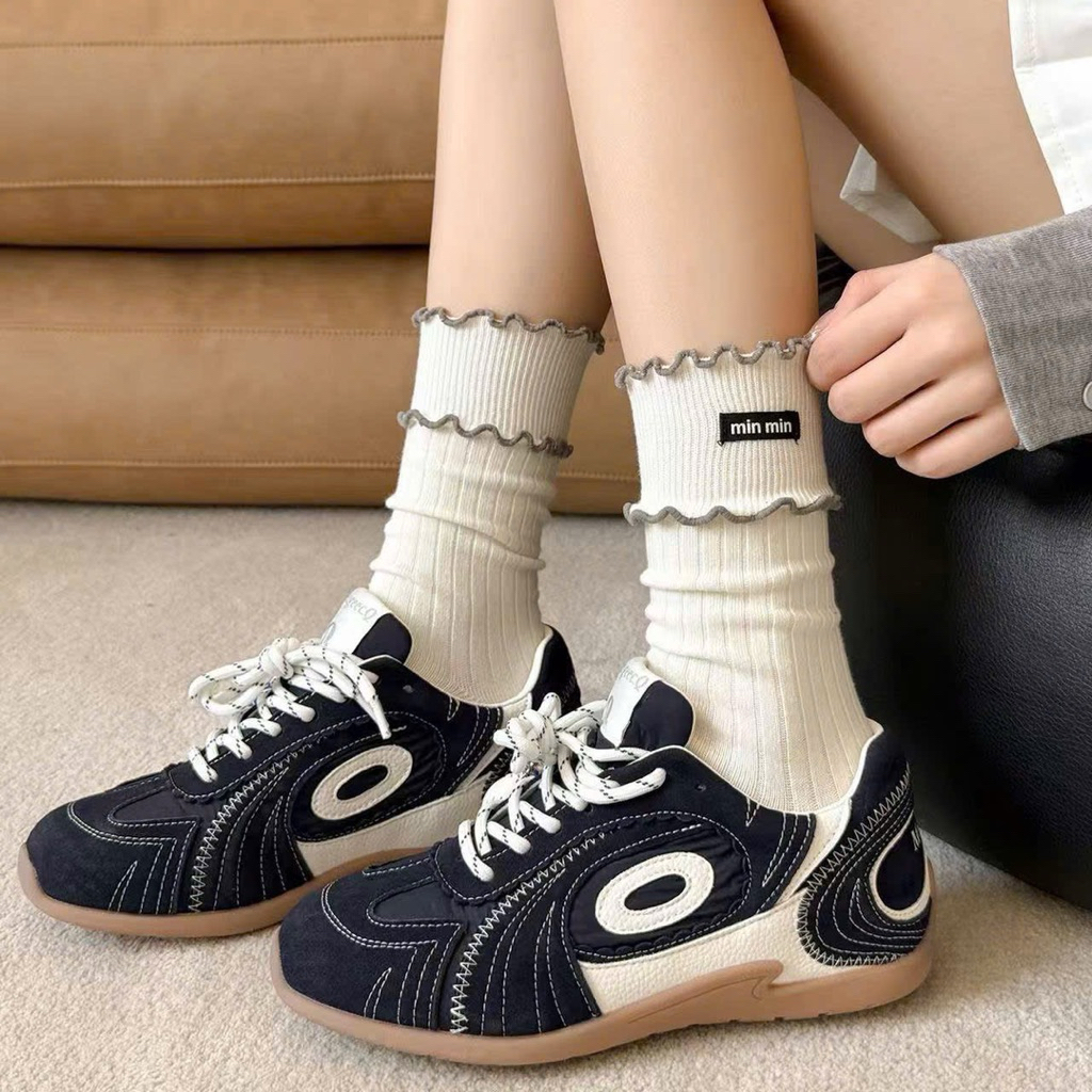 Set 10 Đôi Tất Cổ Bèo Dáng Cao – Vớ Gân Mềm Mại Phong Cách Hàn Quốc, Co Giãn Tốt, Dễ Phối Đồ