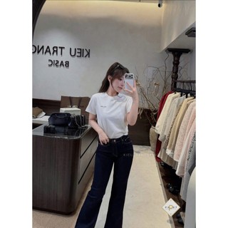 Quần Jean Loe Bass Cạp Cao Ống Rộng Form Dài QCCC Cao Cấp