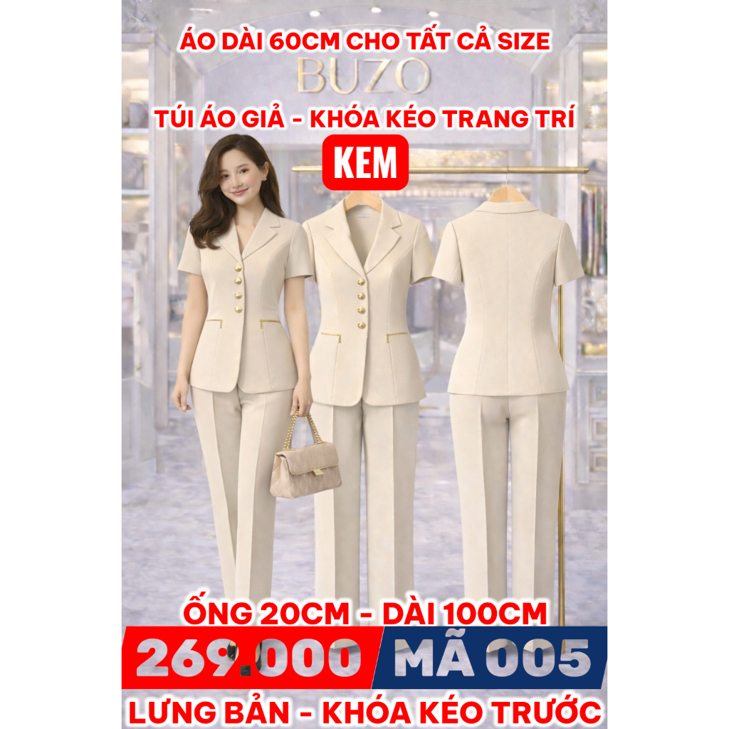 005 SET VEST ÁO KHÓA KÉO
