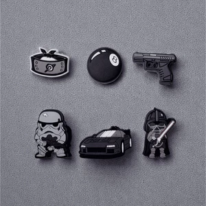 Set charm BLACK gắn dép cross, Nút gắn jibbitz sticker anime trang trí nhựa PVC CROSS TREND
