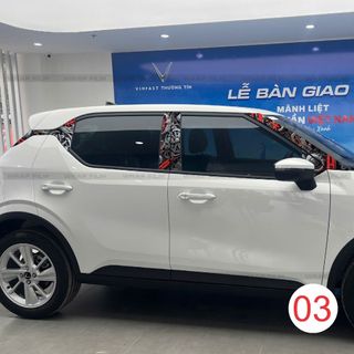 Decal tráng trí Cột A B C cho VF5, chất liệu in 3 lớp không phai màu không bong tróc