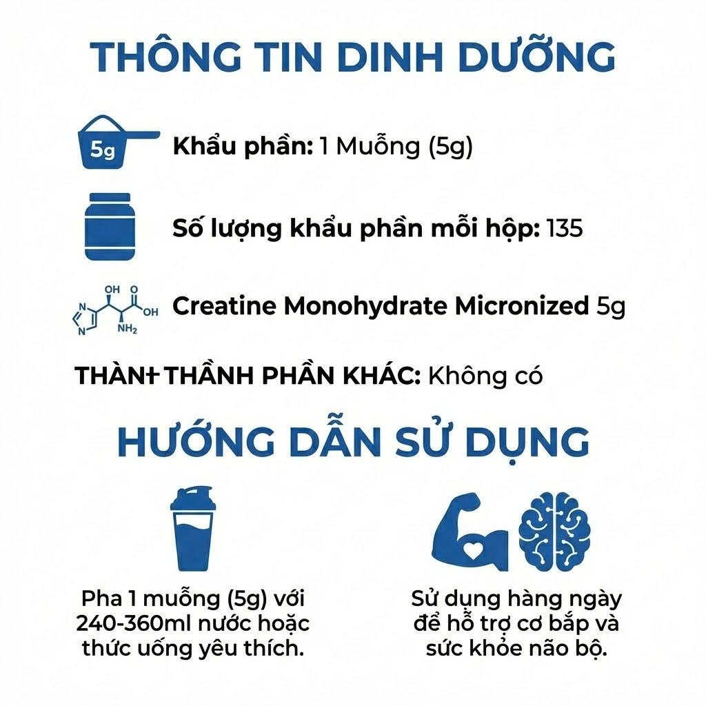 Bột Creatin Monohydrate Orgain - Bổ sung tăng cường sức khoẻ - chất lượng USA