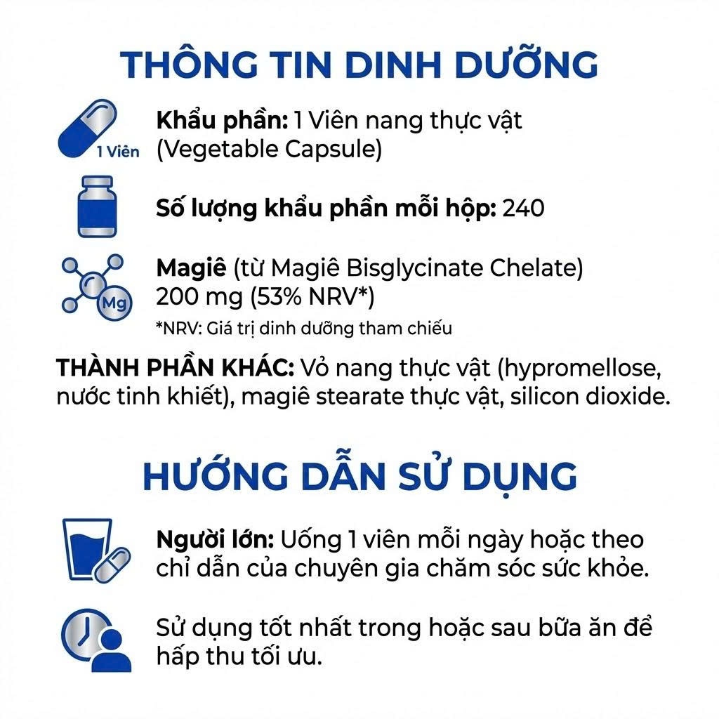 Thực phẩm Mangesium BisGlycinate Canprev - Viên uống sức khoẻ Magie Glycinate