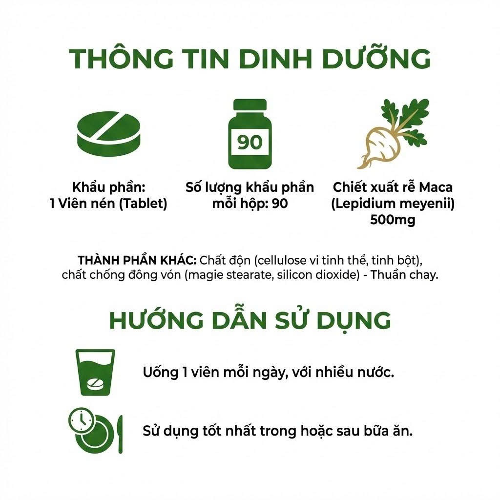 Thực phẩm Maca Vegan Ostrovit - Giảm Stress, cải thiện tâm trạng