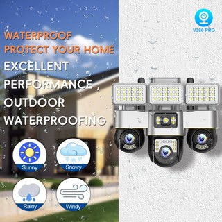 V380 Pro Đèn đường LED + camera giám sát ba mắt, WIFI,điều khiển từ xa qua ứng dụng,Xoay 360°，Điều khiển bằng điện thoại