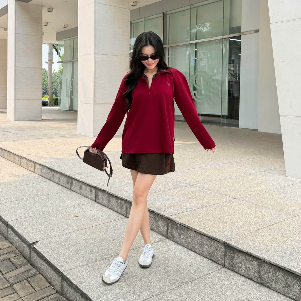 Set Váy Mirage Cổ Phối Sang Trọng Chất Nỉ Mềm Mịn.