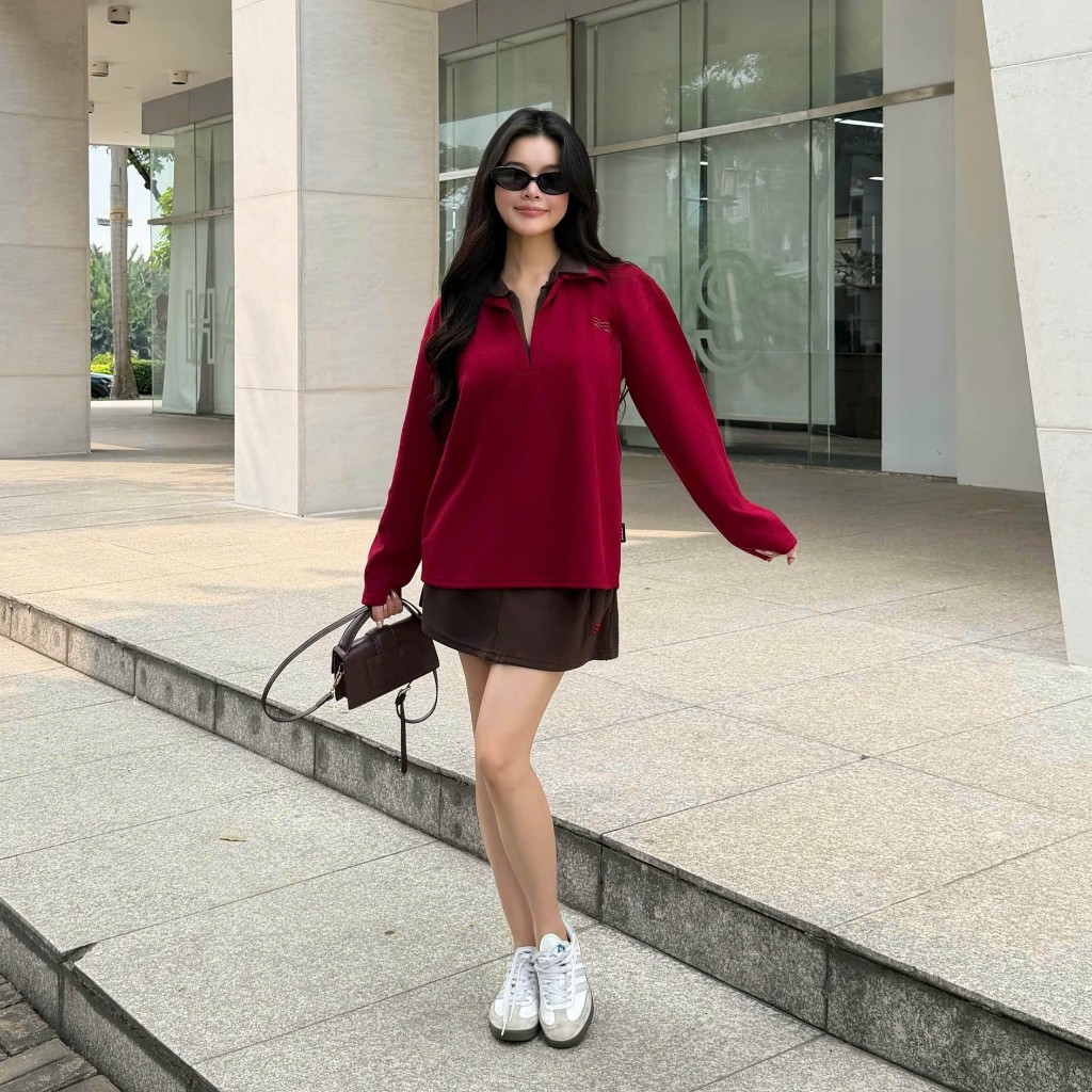 Set Váy Mirage Cổ Phối Sang Trọng Chất Nỉ Mềm Mịn.