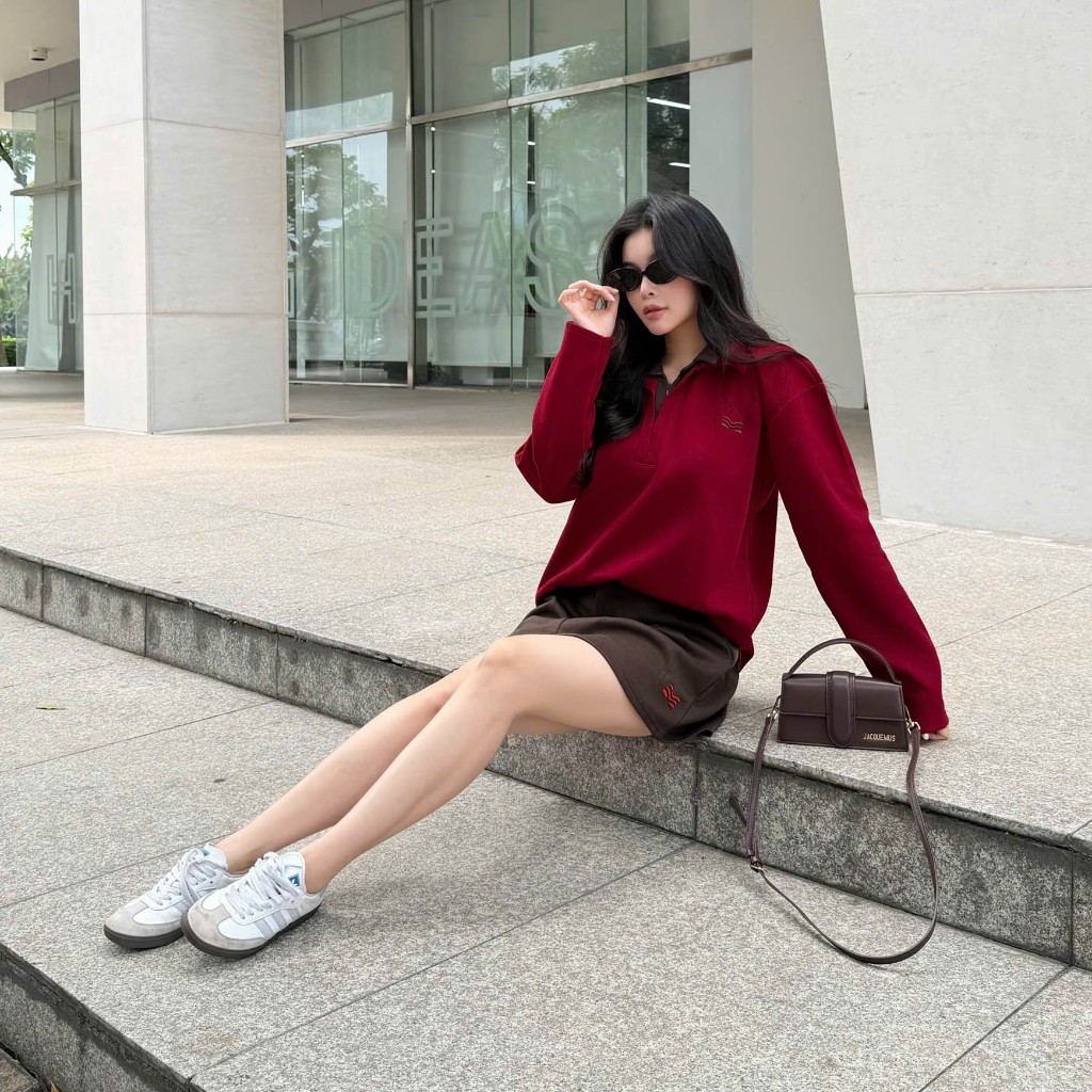 Set Váy Mirage Cổ Phối Sang Trọng Chất Nỉ Mềm Mịn.