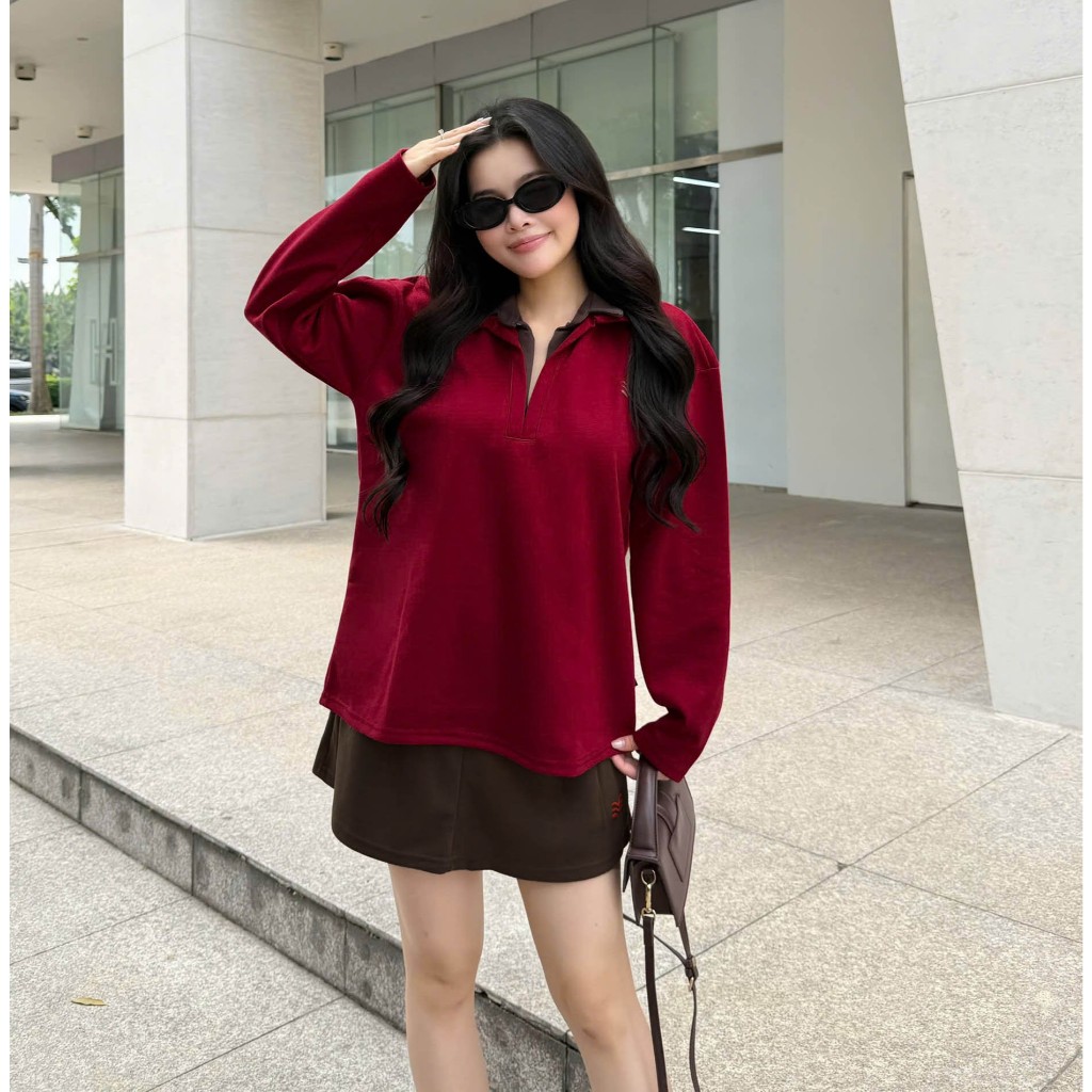 Set Váy Mirage Cổ Phối Sang Trọng Chất Nỉ Mềm Mịn.