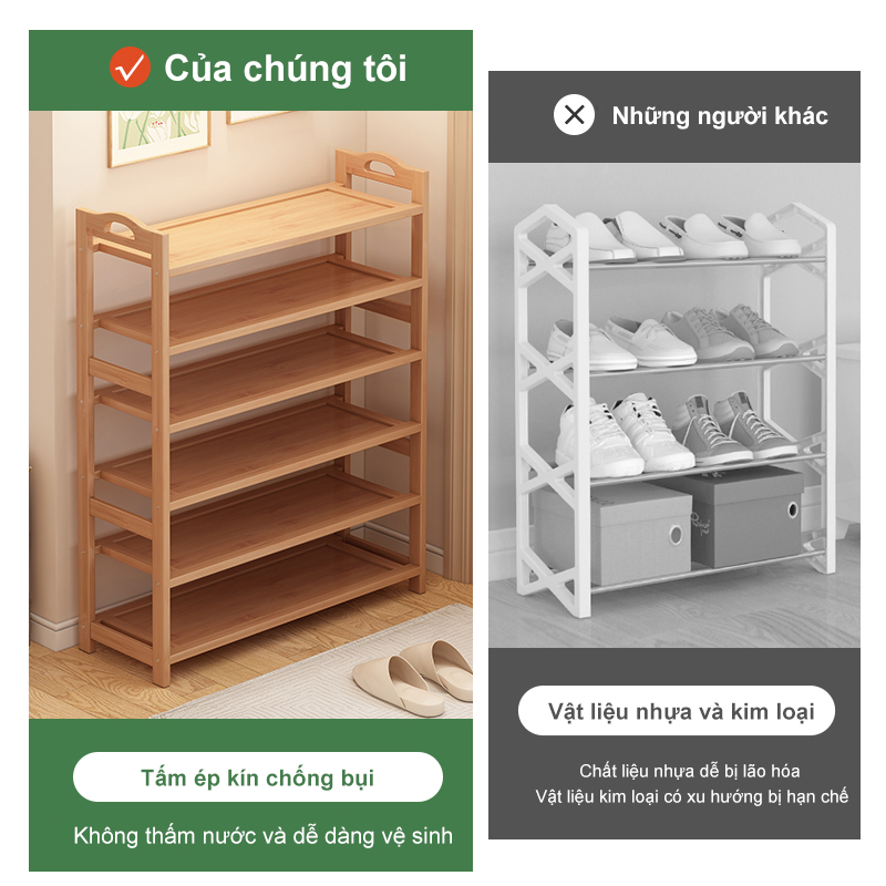 Giá Giày Gỗ 2/3/4/5/6/7 Tầng Phong Cách Bắc Âu  Giá Đựng Giày Túi Xách Đồ Trang Trí Cho Nhà Gọn Gàng