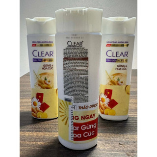 Combo 3 Chai Dầu Gội Clear Gừng & Hoa Cúc 140g | Giảm Gàu, Giảm Bết Tóc, Sạch Da Đầu Dịu Nhẹ