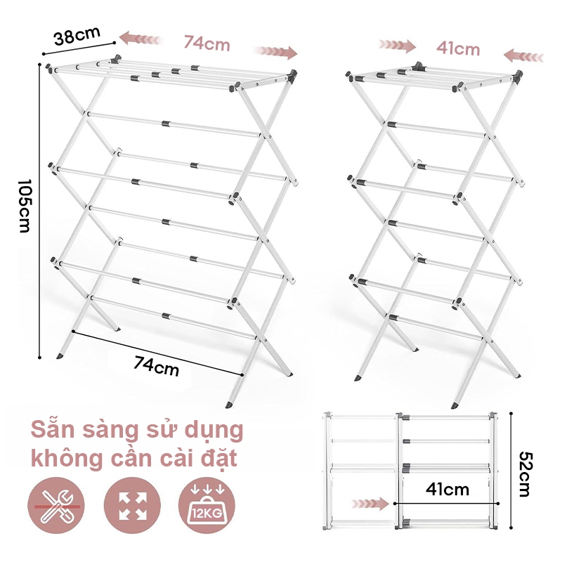𝐎𝐥𝐢𝐟𝐞 Cây Phơi Đồ Gấp Gọn Thông Giá Treo Quần Áo Giá Phơi Quần Áo Gấp Gọnxào Đồ Treo Quần Áo